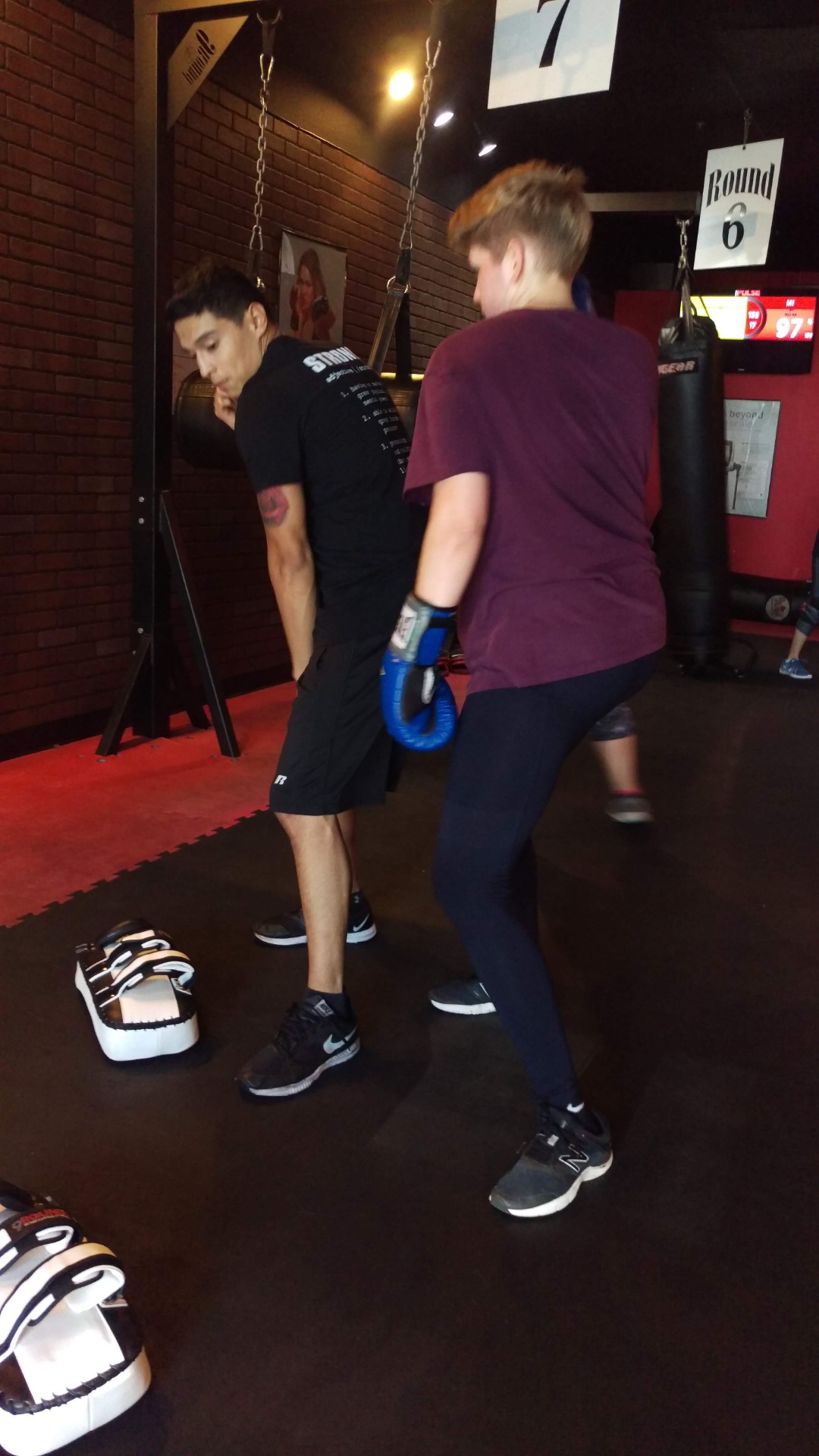 Coach Carlos coaching a kick during training